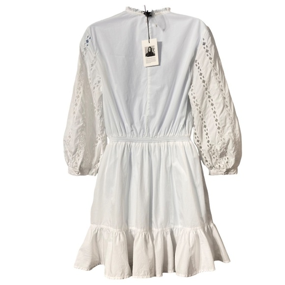 Something Navy White Ruffle Long Sleeve Eyelet
Mini Dress Size Small  NWT - Picture 3 of 10